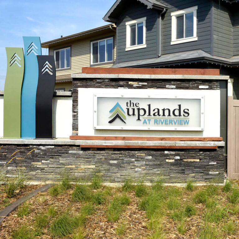 Uplands sign zoomed in