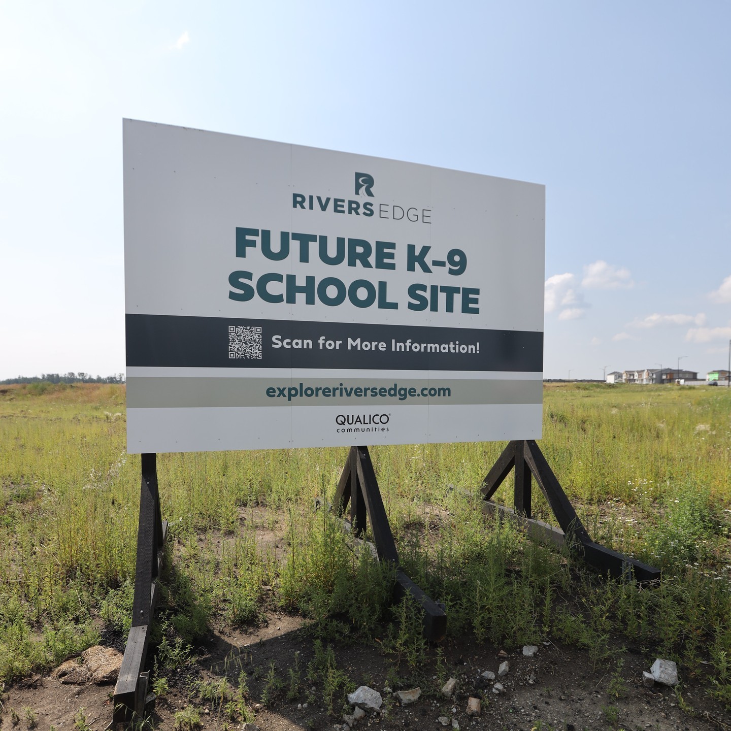 Future K to 9 school site location in Rivers Edge West Edmonton